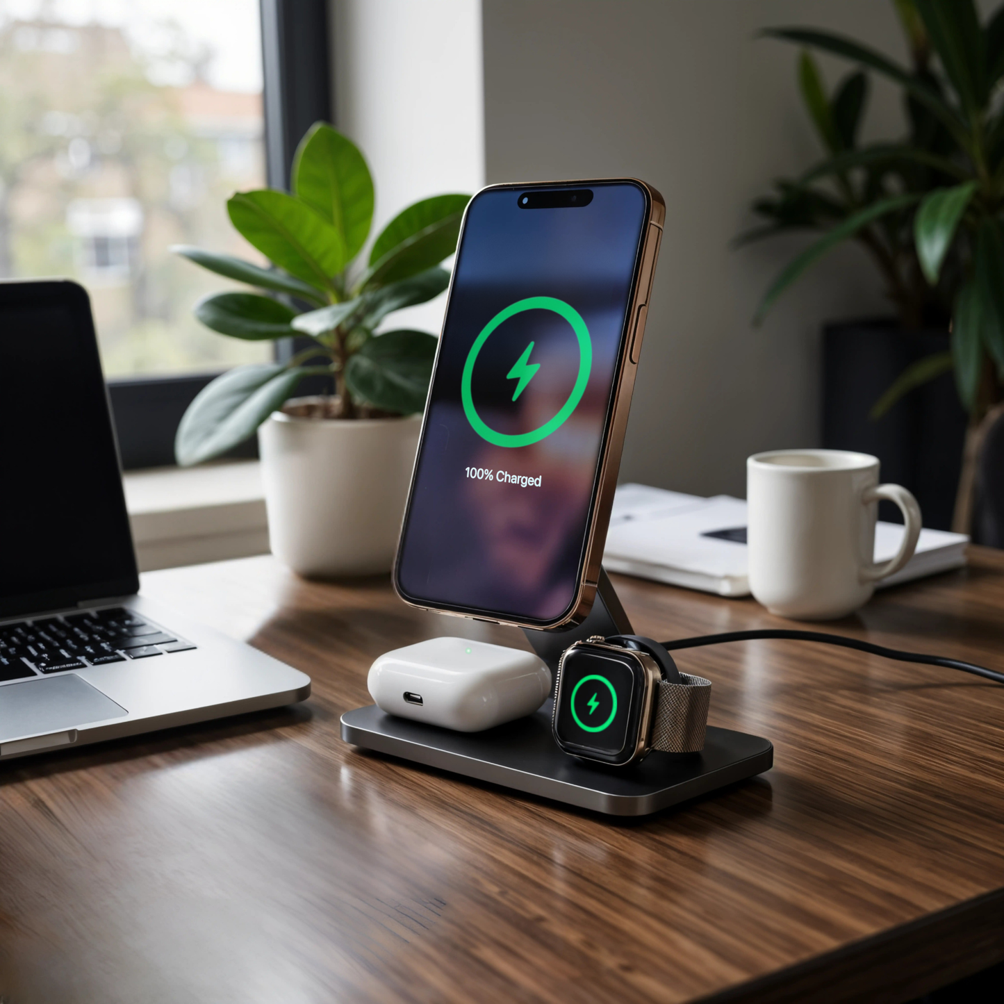 TrailCharge HUB - Wireless 3-in-1 Charging Station with Magnetic Alignment